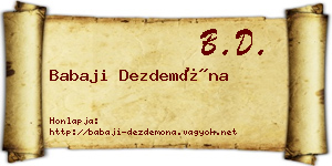 Babaji Dezdemóna névjegykártya